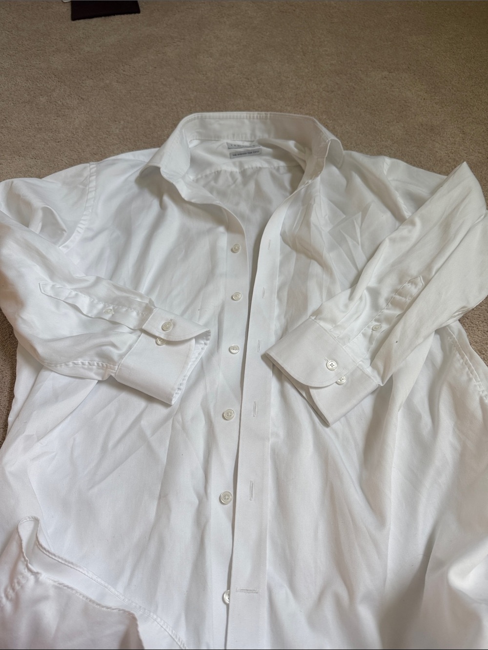 Classic White Long-Sleeve Dress Shirt — Clean Point Collar